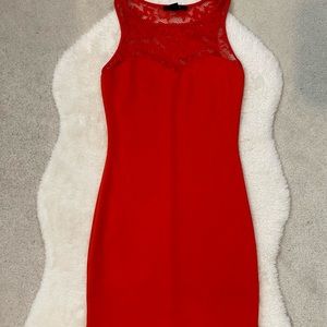 Coral orange bodycon dress